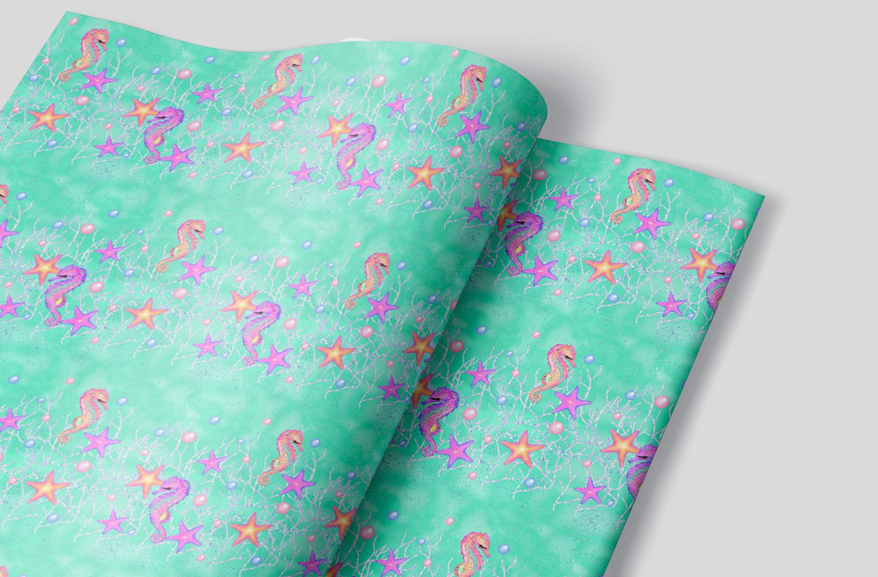Mermaid Wrapping Paper Sheets Set of 3 Little Mermaid Etsy