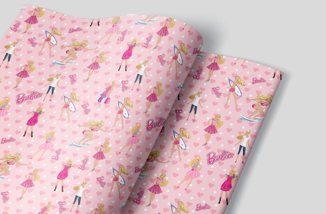Barbie Wrapping Paper Sheets Set of 3 Barbie Party Decor Etsy