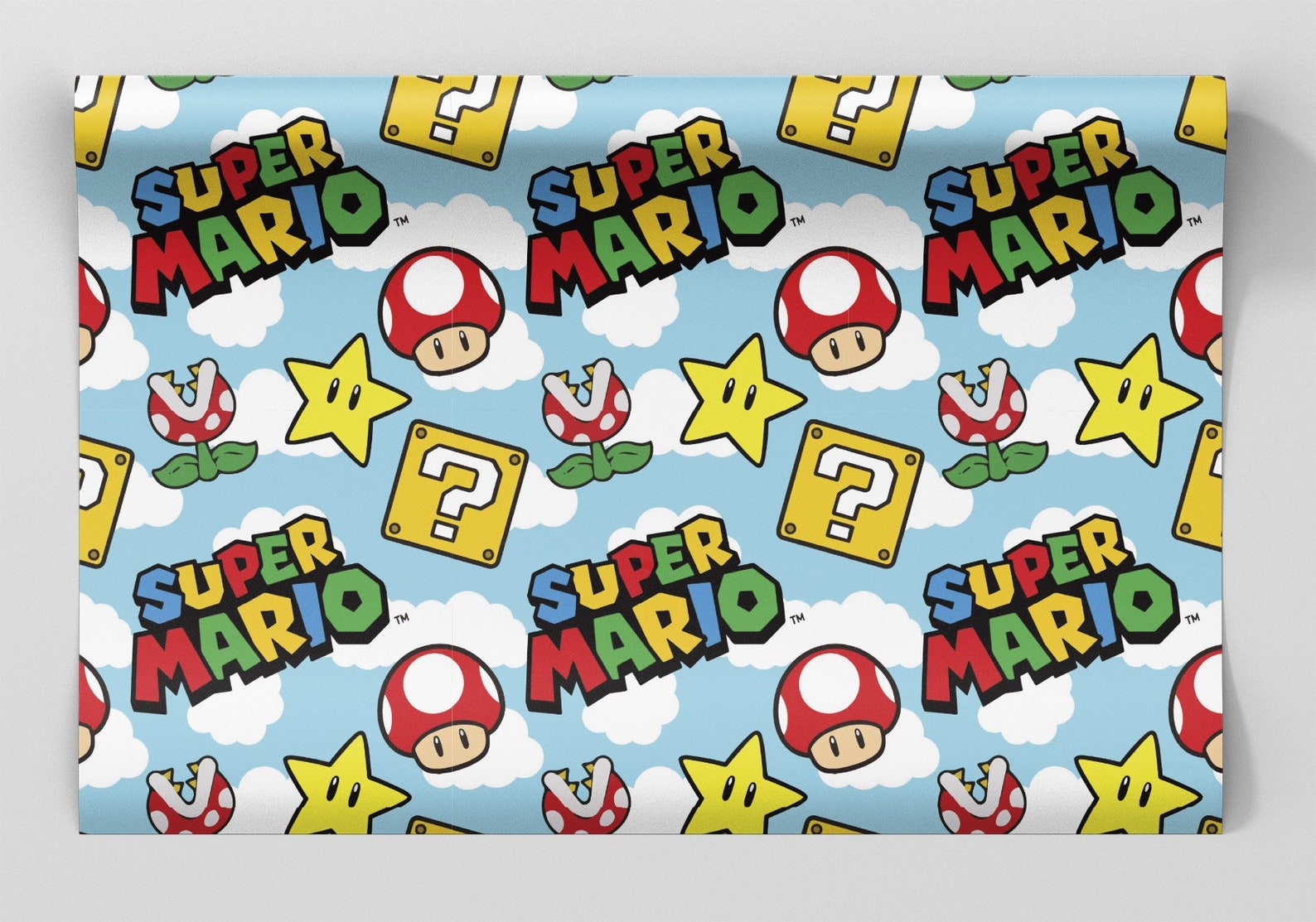 Super Mario Wrapping Paper Sheets Set of 3 Sheets Birthday Etsy