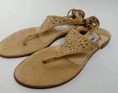 Vintage Jimmy Choo suede sandals straps