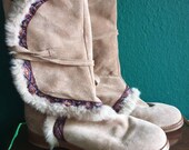 Vintage Jimmy Choo rabbit fur boots