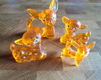 Vintage 70s orange lucite deer