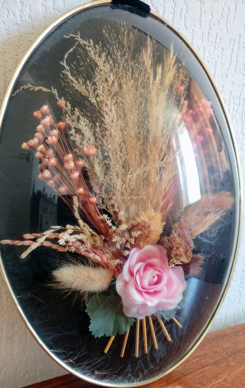 Vintage dried flower wall hanger