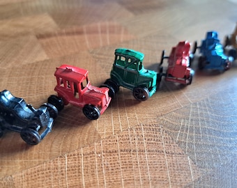 Vintage miniature cars for shadowbox type case