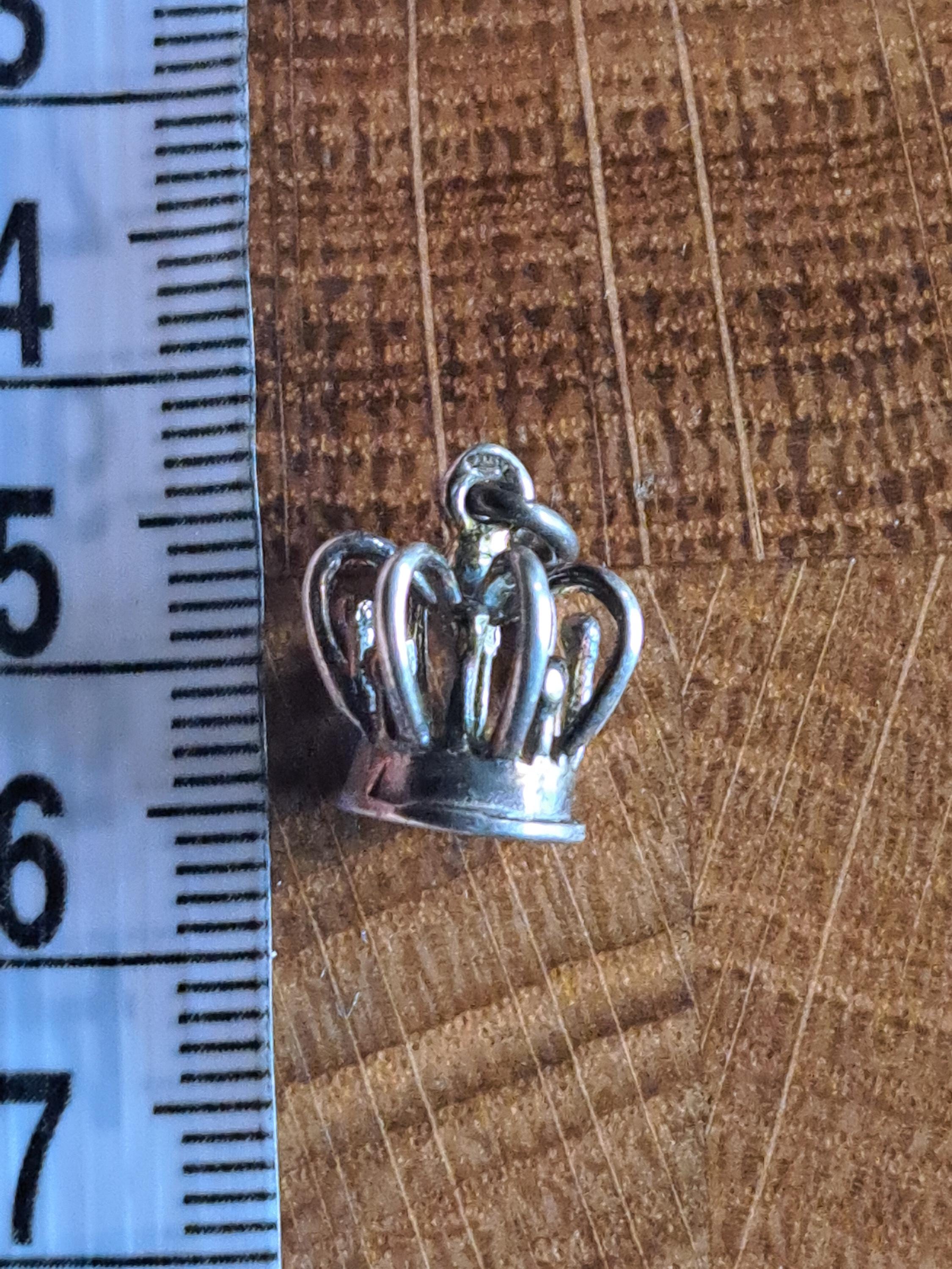 Charm colgante de corona de plata vintage