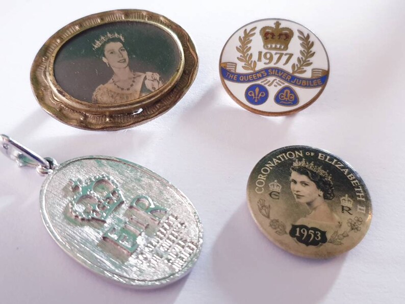 Vintage Queen Elizabeth brooch lot Etsy