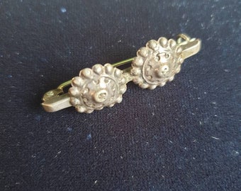 Antique silver bar brooch