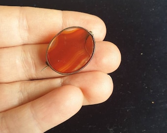 Broche de ágata de plata antigua