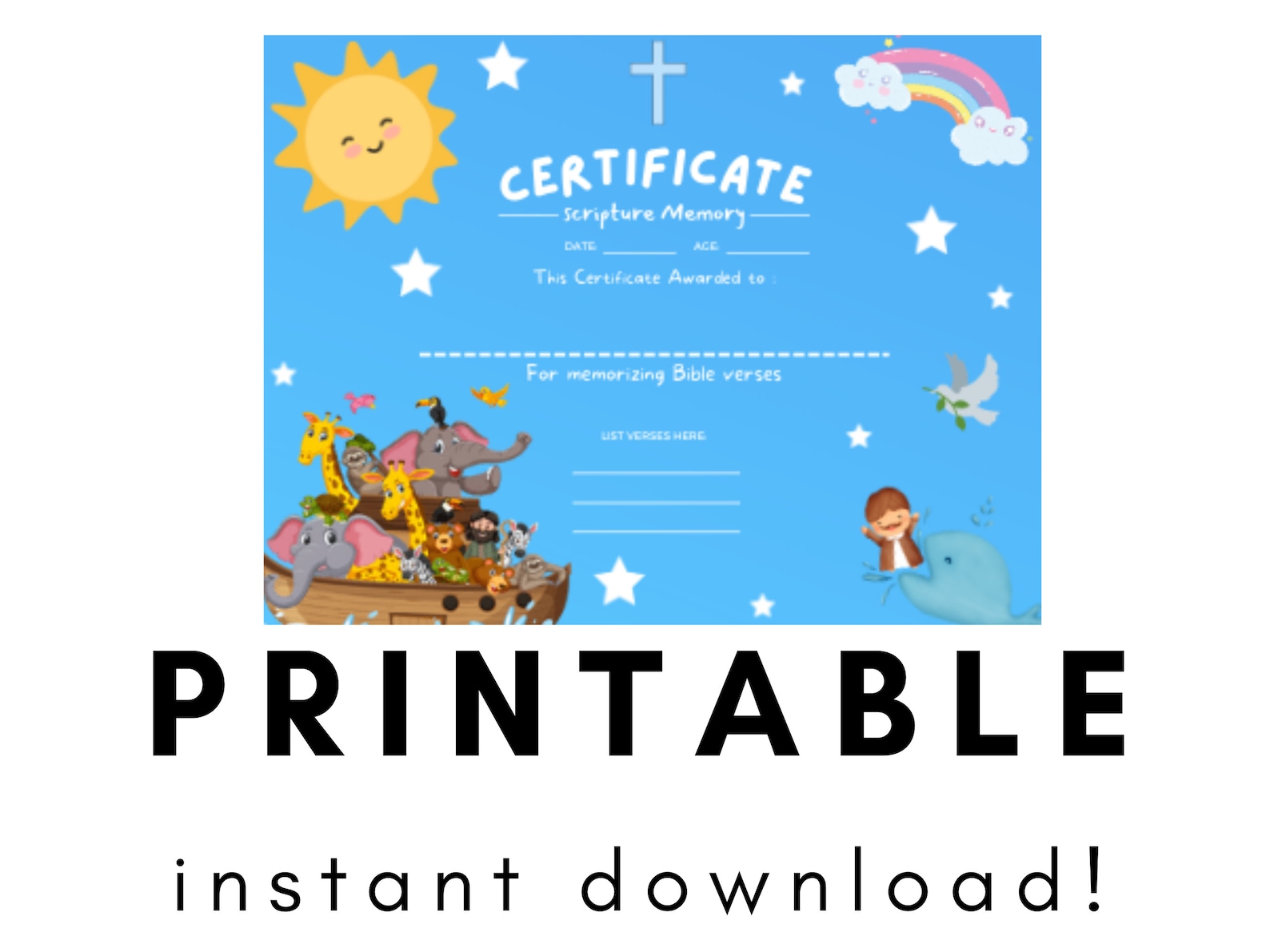Bible Verse Memorization Certificate | Printable | Scripture ...
