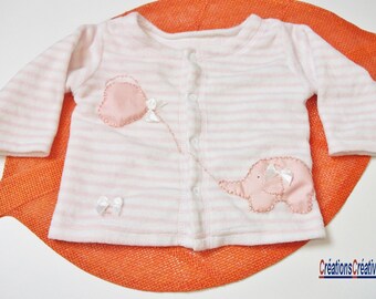 Hand-made velvet waistcoat. Baby girl size 6 months.Elephant and ballon