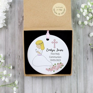 Personalised First communion gift for girl/ceramic ornament girl/holy communion gift girl/communion favors girl/1st Communion gifts girl