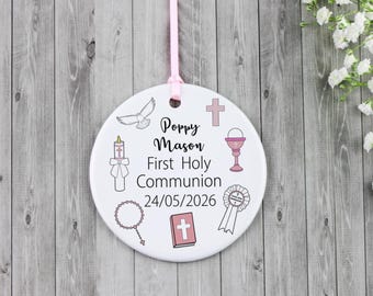 Personalized First Holy Communion Ornament: Religious Gift for Girl