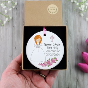 Girl Communion ornament/First Holy Communion gift/first communion day/holy communion keepsake/1st communion gift/God child gift