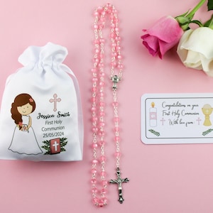 Personalised-rosary beads pouch/Girl First Holy Communion gift/first communion gift for girl/communion gifts