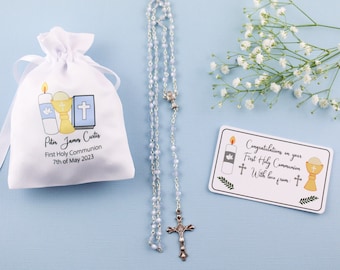 Boy or Girl First Communion gifts set / Holy communion rosary beads / rosary beads / 1st communion gift  / personalized holy communion gift