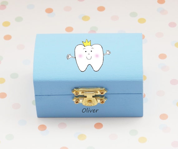 Wooden Tooth Fairy Treasure Box w// Note Kids Keepsake Gift Boys Girls 2