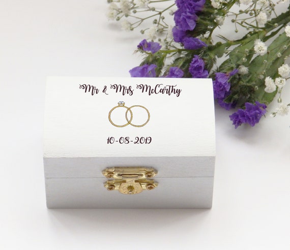 personalised double ring box