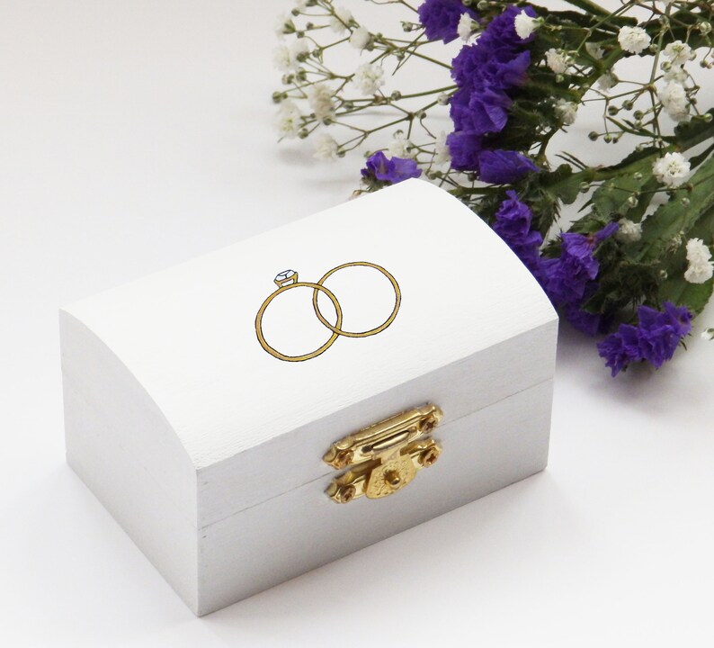 Personalised double ring wedding box / wedding rings box / Etsy