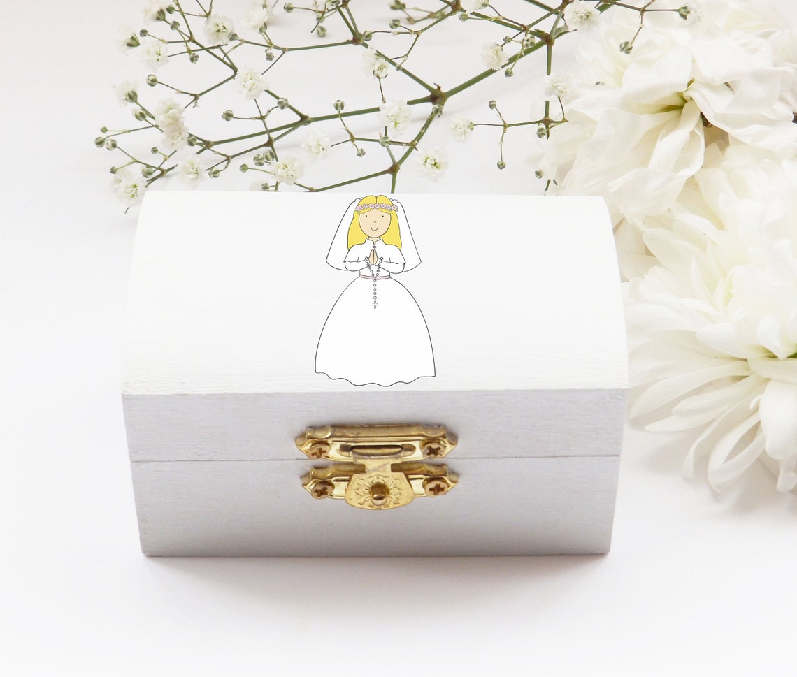 Boîte de fille de première communion/cadeau de communion Etsy