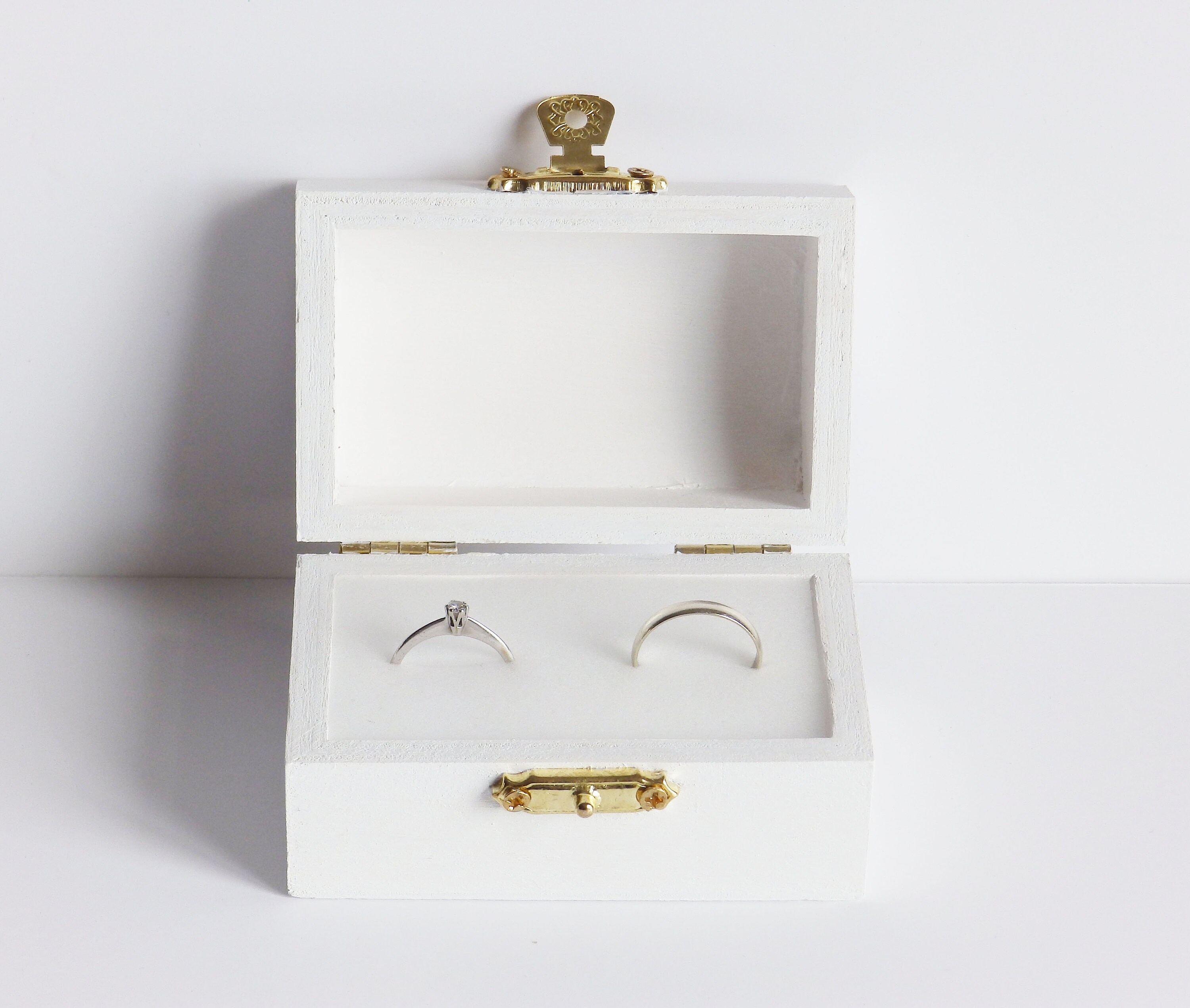 Personalised double ring wedding box / wedding rings box / Etsy