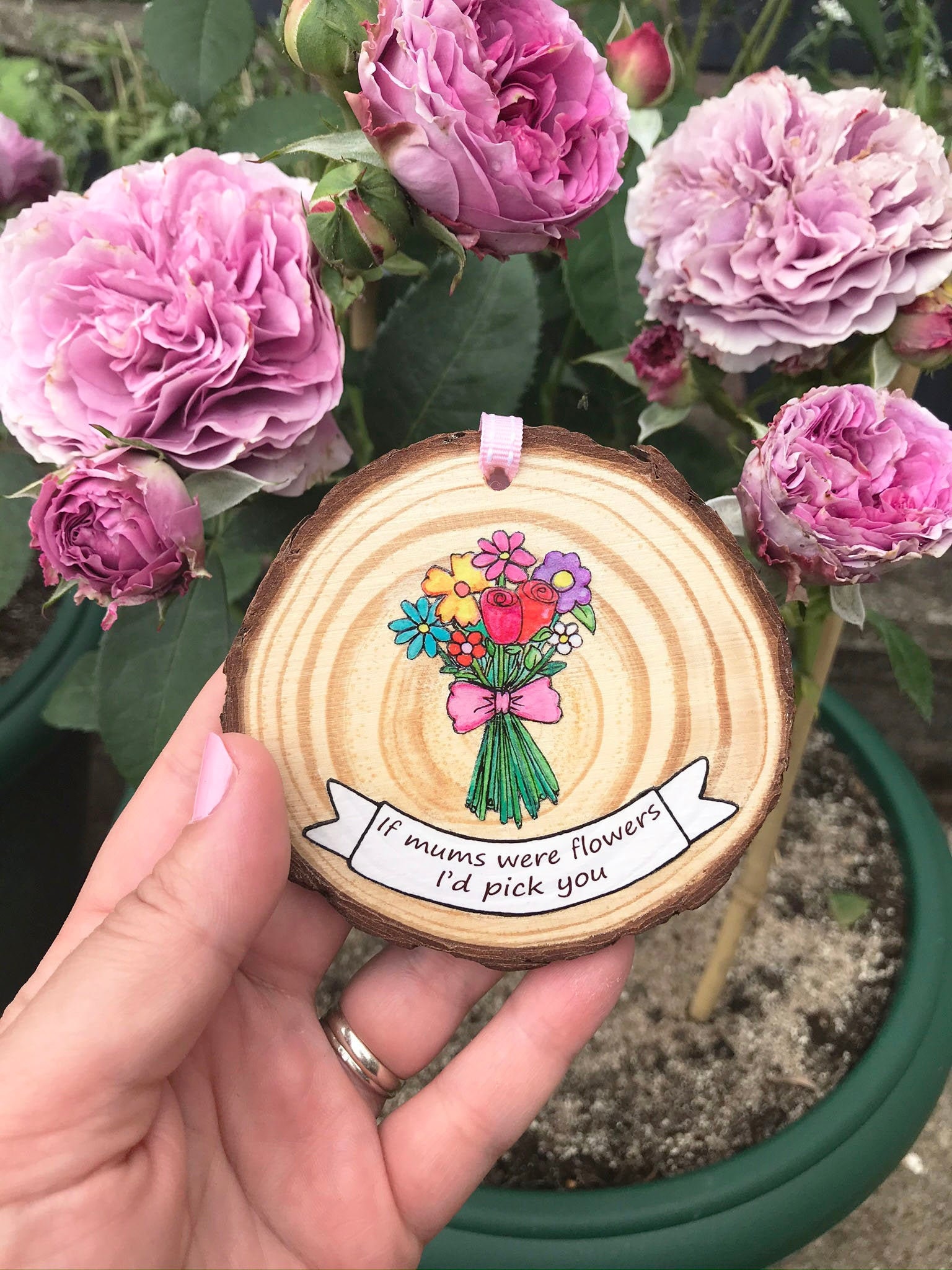 Ornement de Fleurs Fête Des Mères/Cadeau Personnalisé d'anniversaire Maman Alternatif Carte