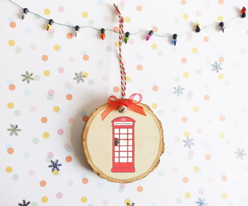Telephone Box Christmas tree decoration / red telephone box Etsy