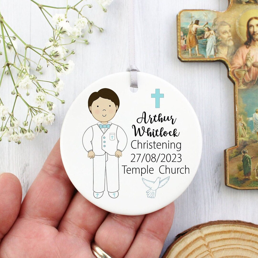 Christening Suit Boy, Christening Ornament Boy, Baptism Decoration