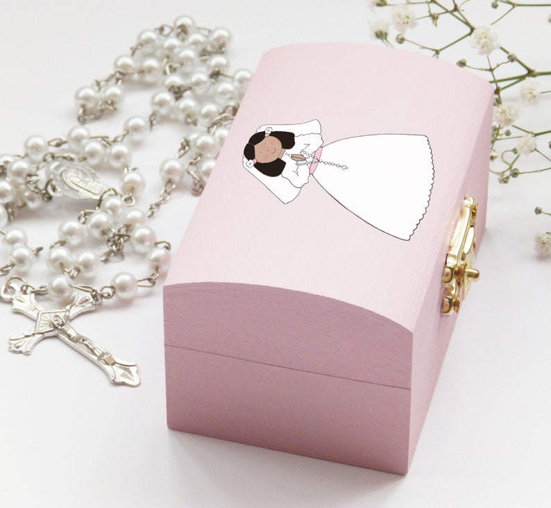 Boîte de première communion fille/cadeau de baptême/ Boîte de Etsy