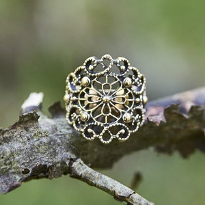 Handcrafted Art Nouveau Floral Ring | Sterling Silver or Bronze | Eco-Friendly Jewelry | Unique Gift for Her