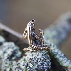 H. R. Giger Alien Ring for Womens and Men, Alien Jewelry, Giger Jewelry, Bronze or Sterling Silver, Horror / Fantasy / Gothic Jewelry, Gift