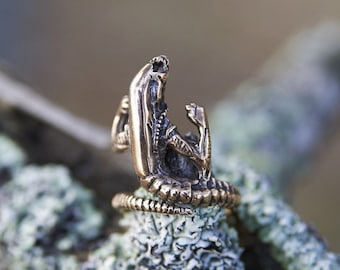 H. R. Giger Alien Ring for Womens and Men, Alien Jewelry, Giger Jewelry, Bronze or Sterling Silver, Horror / Fantasy / Gothic Jewelry, Gift