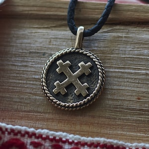 Handcrafted Pagan Necklace with Mara Cross and Jumis Runes – Protective Jewelry Talisman for Modern Women – Unique Spiritual Gift