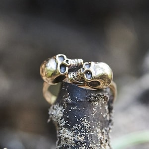 Handmade Skull Ring in Sterling Silver or Bronze | Gothic Jewelry for Men & Women | Unique Unisex Statement Ring