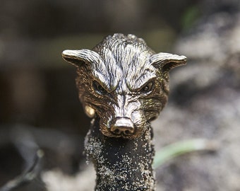 Wolf Ring, Bronze or Sterling Silver, Wolf Jewelry