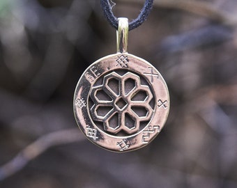Colar com pingente de sol da Letônia: joia de proteção em bronze para presente
