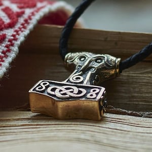 Bronze Thor&#39;s Hammer Necklace | Mjolnir Pendant | Viking  Jewelry & Norse Style