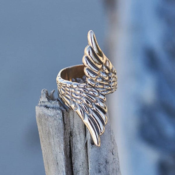 Long Wings Ring, Bronze or Sterling Silver