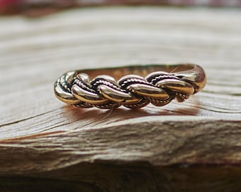 Namejs Ring, Braided Latvian Jewelry in Bronze or Sterling Silver, Men&#39;s Ethnic Gift