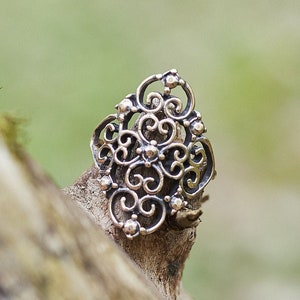 Gothic Ring for Women, Bronze or Sterling Silver, Art Nouveau Ring, Gothic Jewelry, Lace Ring, Sterling SIlver Ring for Women, Antique Ring