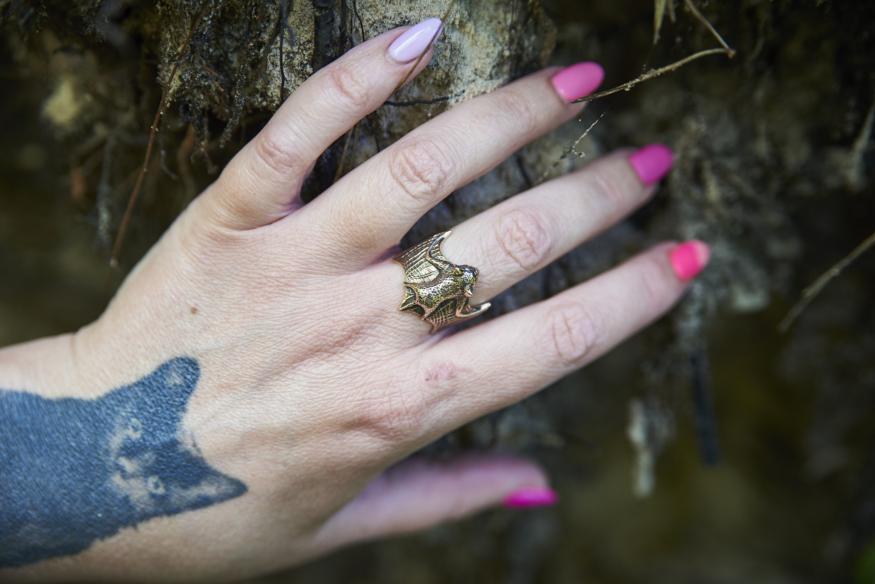 Bague 2 Doigts Chauve-souris Vintage Gothique - Seigneur Des Anneaux - Neuve Avec étiquettes