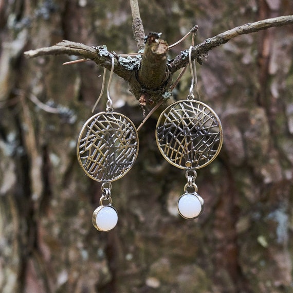 Sterling silver dream catcher earrings deals