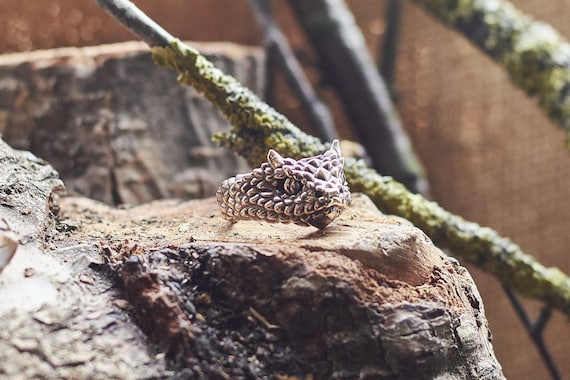 Handcrafted Dragon Ring Fantasy Wrap Around Jewelry in Sterling
