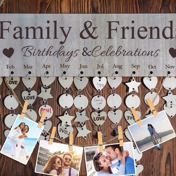 Family and Friends Birthday Calendar Etsy UK