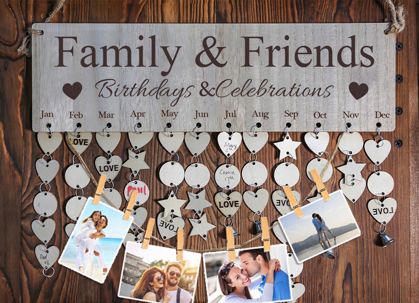 Birthday Calendar Family and Friends Birthday Celebration Etsy