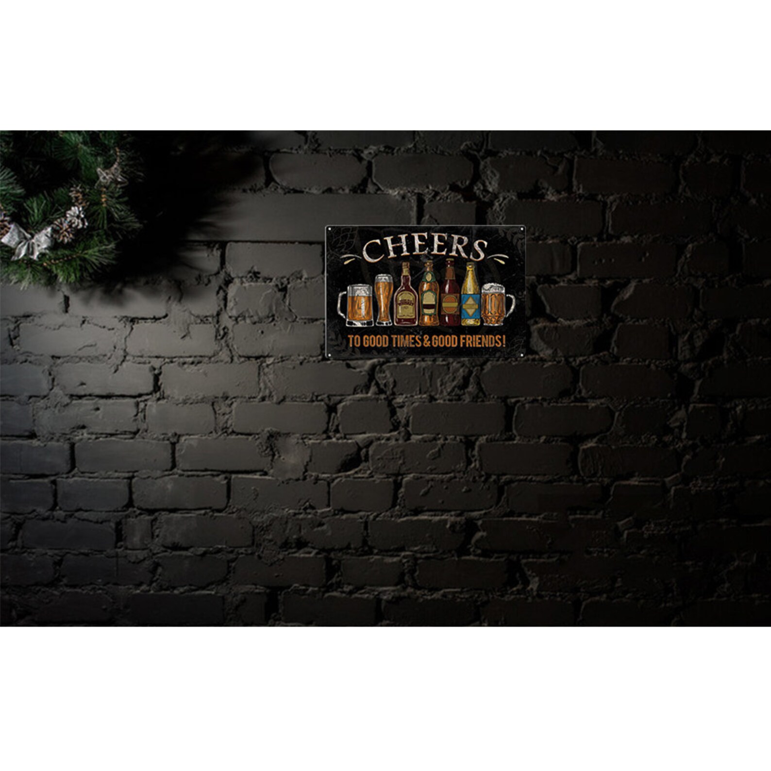 Cheers To Good Times Good Friends 8 X 12 Inch Funny Bar Etsy