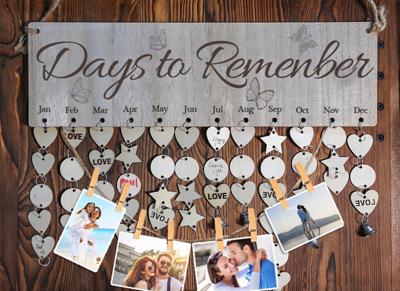 Birthday Calendar Days to Remember Wood Calendar Board Etsy