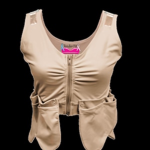 Properly designed by a clinician that treated post breast surgery. This amazingly cool and soft material can be worn post surgery and long after recovery.  It will provide great support and comfort along  without feeling constricted or digging in from harsh materials.

These post-surgical bras are unique, the specially made fabric is amazingly soft against the chest wall and gives just the right amount of compression needed to increase proper blood flow and the healing of soft tissues.