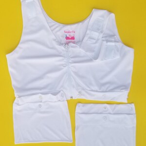 Post surgical bra, mastectomy bra, chest surgery, breast augmentation, heart surgery, recovery bra , removable drain pockets image 6