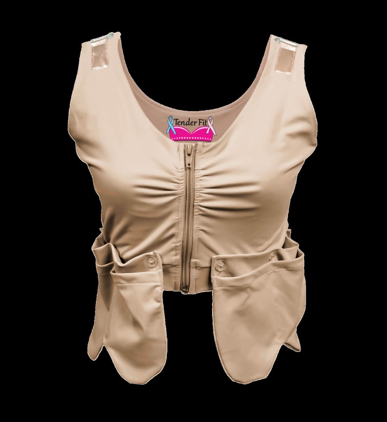 Properly designed by a clinician that treated post breast surgery. This amazingly cool and soft material can be worn post surgery and long after recovery.  It will provide great support and comfort along  without feeling constricted or digging in from harsh materials.

These post-surgical bras are unique, the specially made fabric is amazingly soft against the chest wall and gives just the right amount of compression needed to increase proper blood flow and the healing of soft tissues.