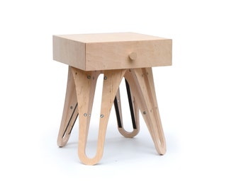 Attractive wooden nightstand with natural wood front - Robot